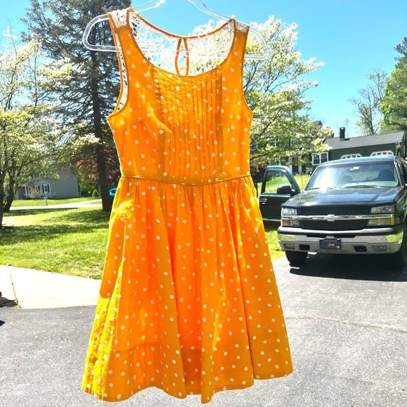 NWT $118 Anthropologie | Moulinette Souers | Polka Dot | Cotton Dress |Marigold - Picture 2 of 12